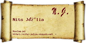 Nits Júlia névjegykártya