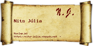 Nits Júlia névjegykártya